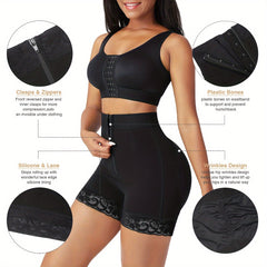 Lace Zipper Butt Lifting Pants Tummy Control Body Shaper