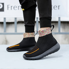 Men's Woven Knit Breathable Sneakers Non Slip Soft Sole Shoes