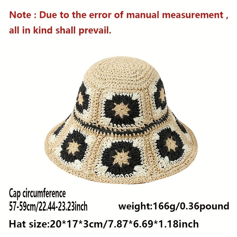 2pc Straw Hat Sunglasses Set for Women Sun Beach