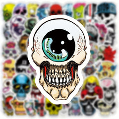 50pcs Skull Series Doodle Stickers, Waterproof Decorative Stickers