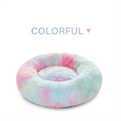 Plush Dog Bed Anti-anxiety Round Pet Bed