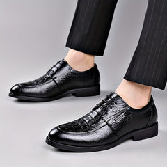 Men's Crocodile Embossed Oxford Shoes for Wedding Business