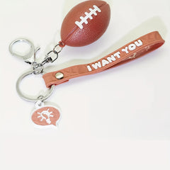 Sports Fan Keychains Football Basketball Keyrings Car Backpack Accessories