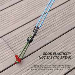 10pcs Elastic Tent Ropes with Buckle and Ground Nail Strap for Camping Canopy