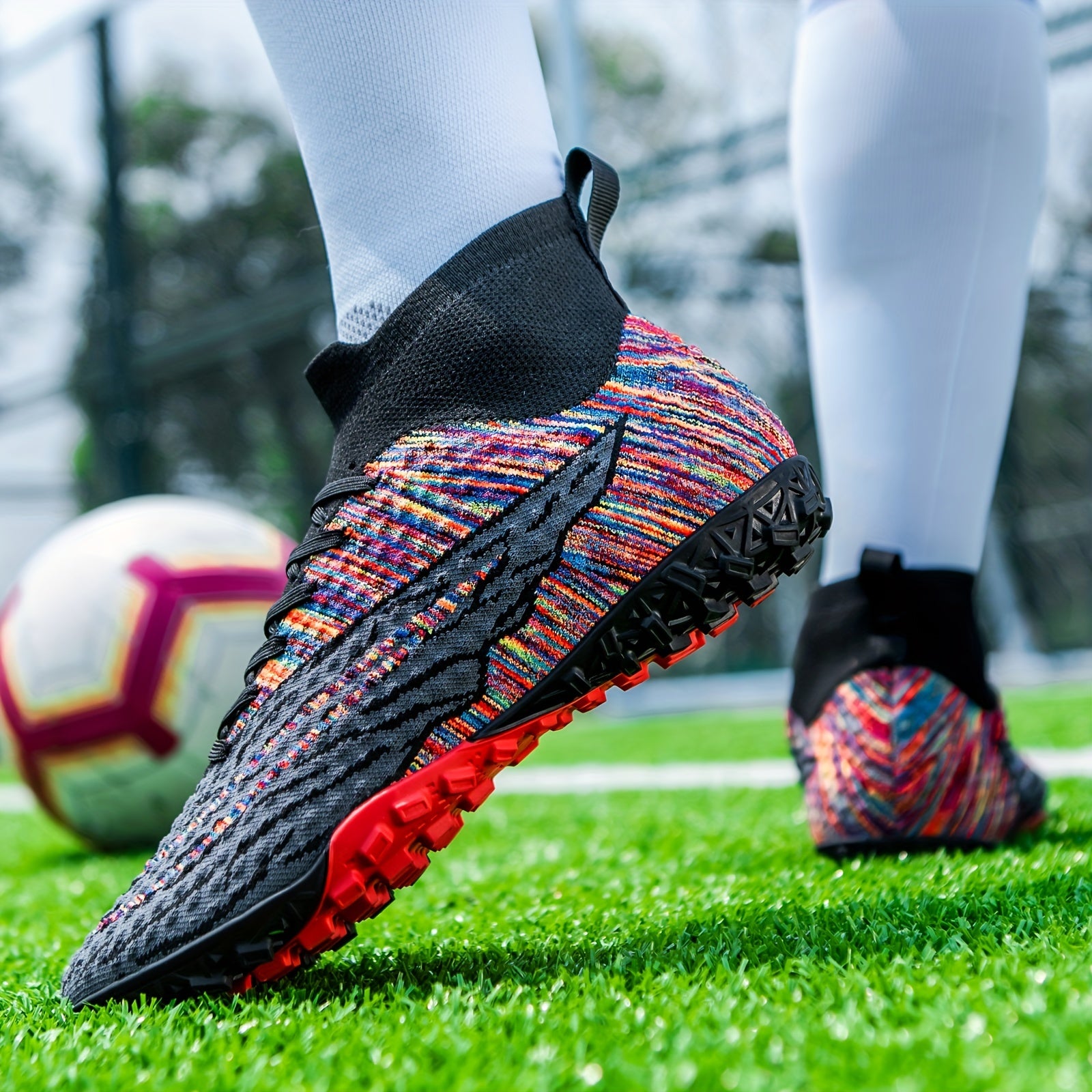 Unisex High Top Turf Soccer Shoes for Kids