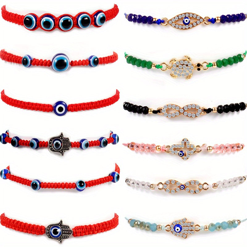 36pcs Evil Eye Bracelets Pack For Women Girls Adjustable Bracelets