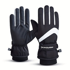 Winter Waterproof Thick Plus Velvet Warm Gloves for Outdoor Cycling Skiing