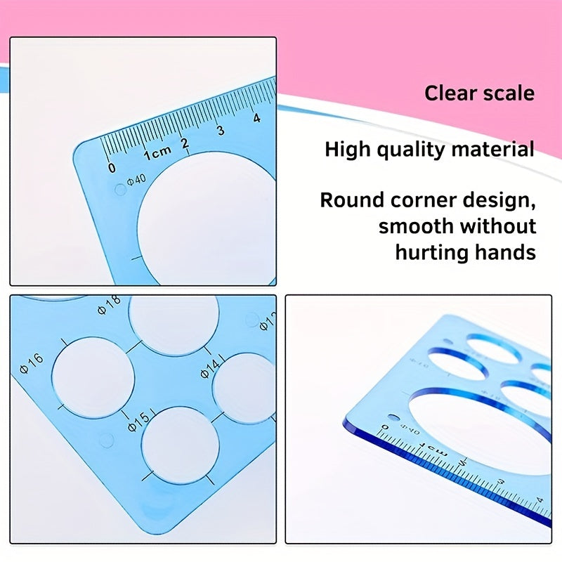 4pcs Circle Template Set for Drafting & Measuring