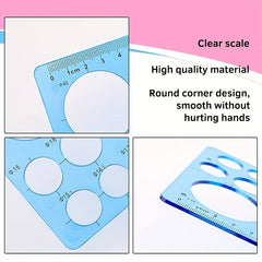 4pcs Circle Template Set for Drafting & Measuring