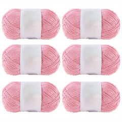 6pcs Bamboo Cotton Blend Yarn for Spring & Summer Knitting - Soft & Fine