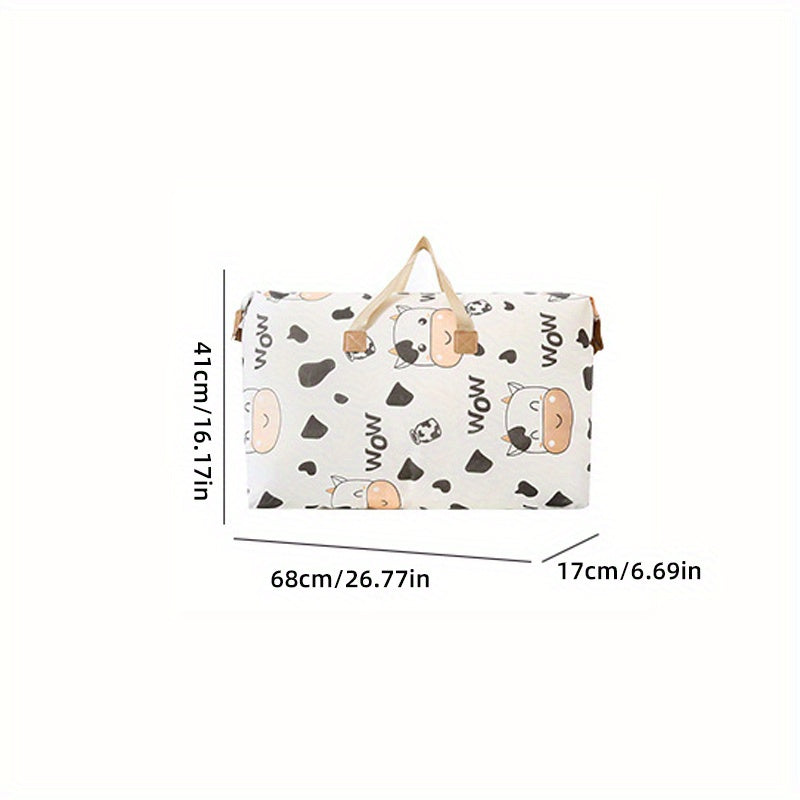Cartoon Cow Pattern Luggage Bag Organizer for Travel