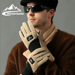 Winter Cycling Gloves Thickened Plus Velvet Men Women Windproof Touch Screen