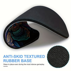 Sugar Skull Round Mouse Pad Non-Slip Rubber Base 7.87 x 7.87 x 0.1 Inch