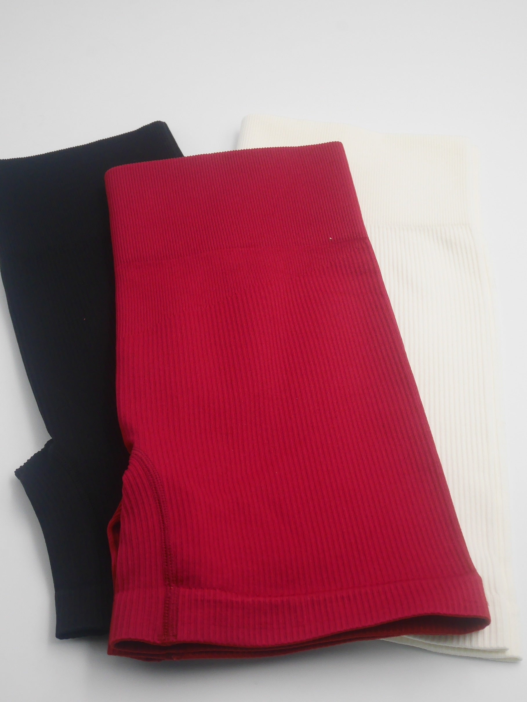 3pcs High Waist Ribbed Yoga Sports Shorts for Women