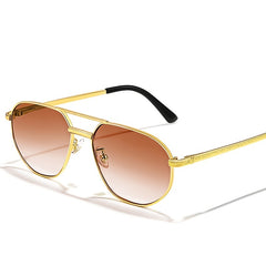 Vintage Polygon Punk Sun Glasses Double Bridge Square Shade UV400