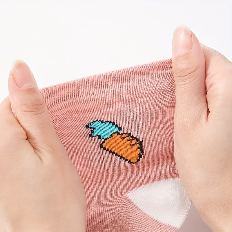 5 Pairs Girls Cartoon Pattern Crew Socks Kids Casual Comfy Children s Sock