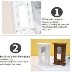 1:12 Dollhouse Wardrobe Mirror Locker Storage Cabinet Furniture Decor