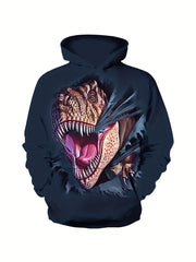 Dinosaur & Wall 3D Print Boys Hoodie