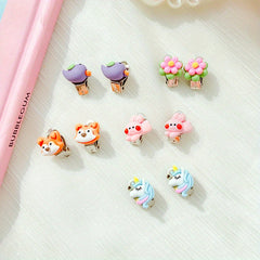 Kids Flower Earrings Princess Accessories