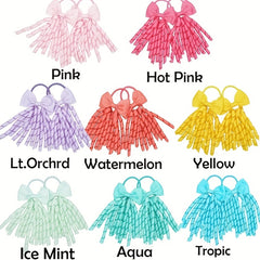 20pcs Hair Tie With Bowknot Tassel Hair Rope for Women Girls
