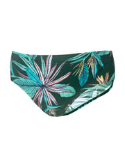 Men's Leaves Print Racing Swim Trunks Quick Drying Swimwear