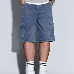 Men's Big Pockets Denim Shorts for Summer