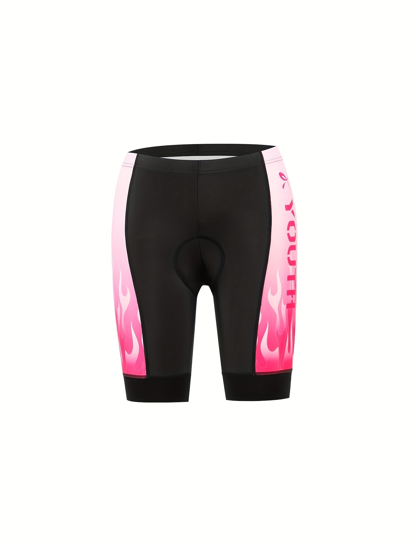 Letter Print High Waist Cycling Shorts Breathable Sports Mid Length