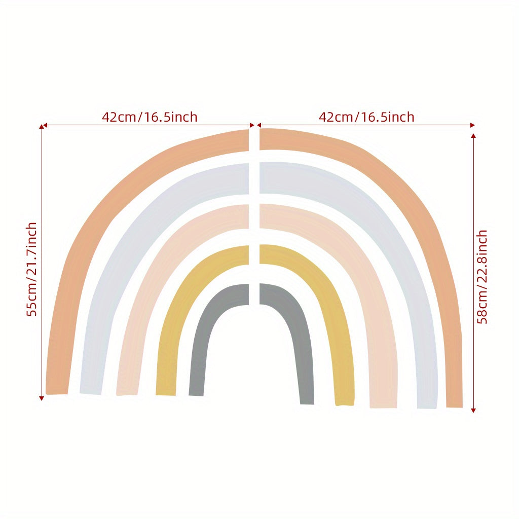 Rainbow Kids Room Wall Stickers, Self-Adhesive PVC Decoration