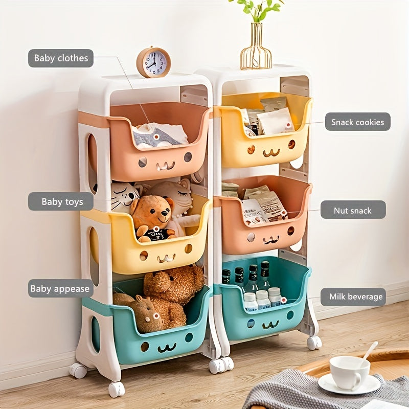 1pc Kids Toy Storage Rack High Appearance Level Room Decoration