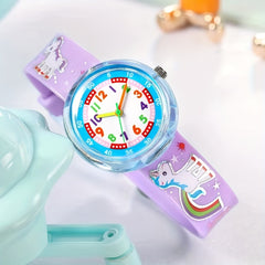 Cartoon Rainbow Little Horse Children's Watch Bee Dolphin Silicone Quartz Watch