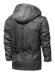 Men's Drawstring Waist PU Leather Jacket