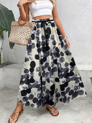 Polka Dot Print Elastic Waist Skirt Casual Skirt Spring Summer