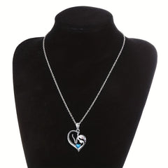 Girl's Girly Horse Heart Zircon Pendant Necklace, Perfect Gift