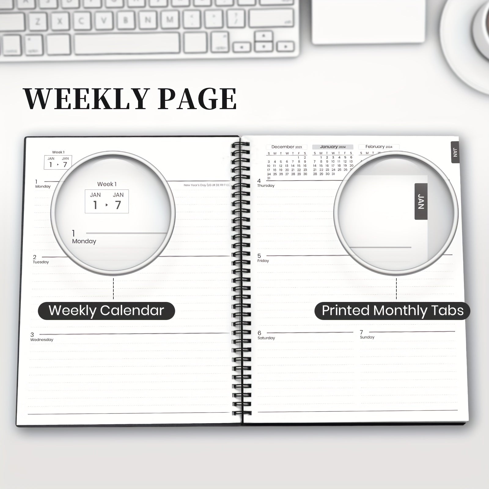 Planner Weekly Monthly Calendar Spiral12 Months From JAN To DEC