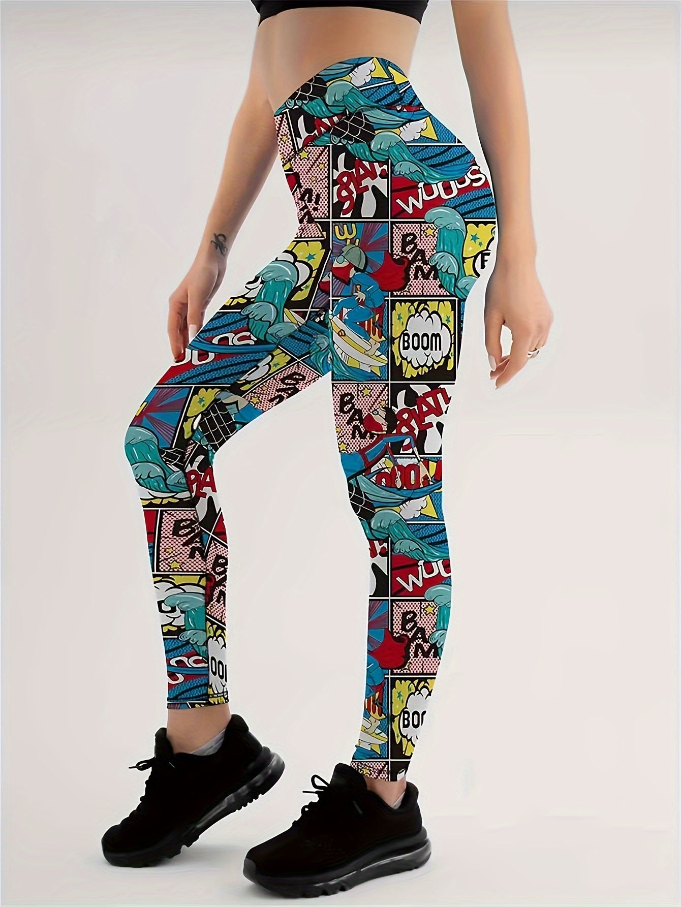 Cartoon Print Yoga Leggings High Waist Slim Fitness Pants