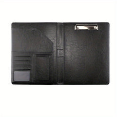 PU Leather Portfolio Folder w/ Clipboard Clip Padfolio - Business Interview Resu