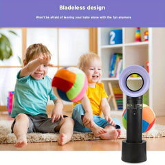 Mini Bladeless Fan USB Rechargeable Portable Handheld Cooler 3 Speed Foldable