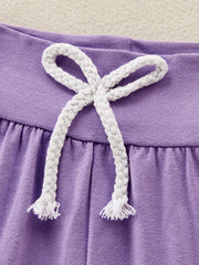 Baby Girl Letter Pattern Hoodie & Laced Pants 2 Piece Outfit