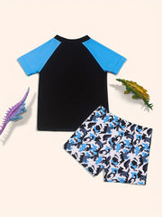 Toddler Boys Dinosaur Print Swimsuit Set Summer Clothes