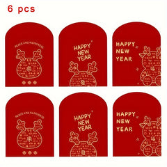 6pcs Cartoon Spring Dragon Year Red Envelope Lucky Money Packet