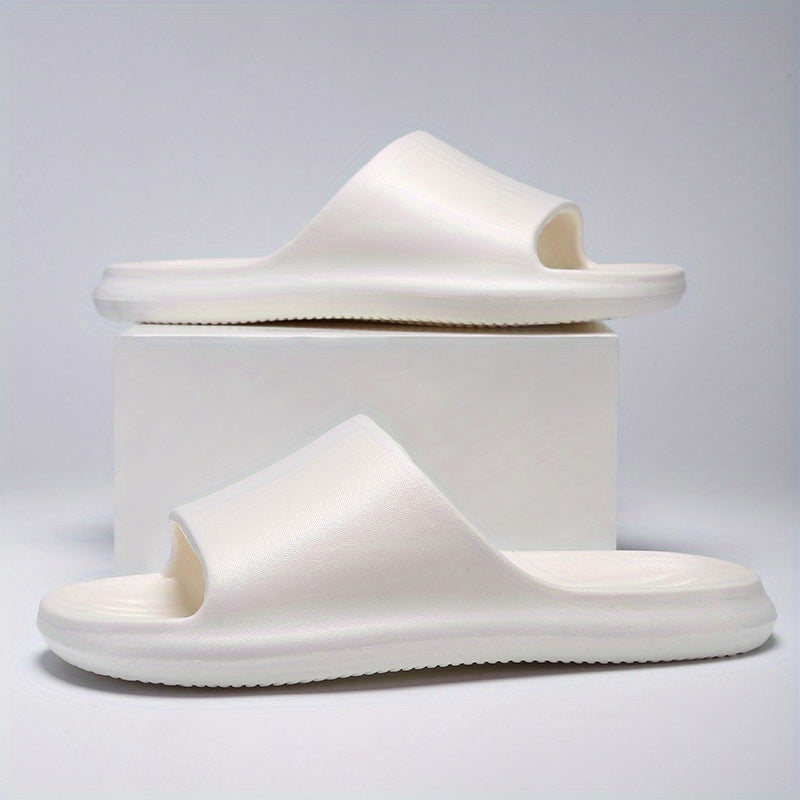 Women's Lightweight Solid Slides Open Toe Slip On Shoes
