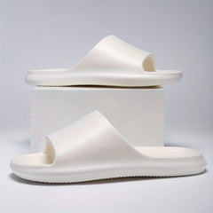 Women's Lightweight Solid Slides Open Toe Slip On Shoes