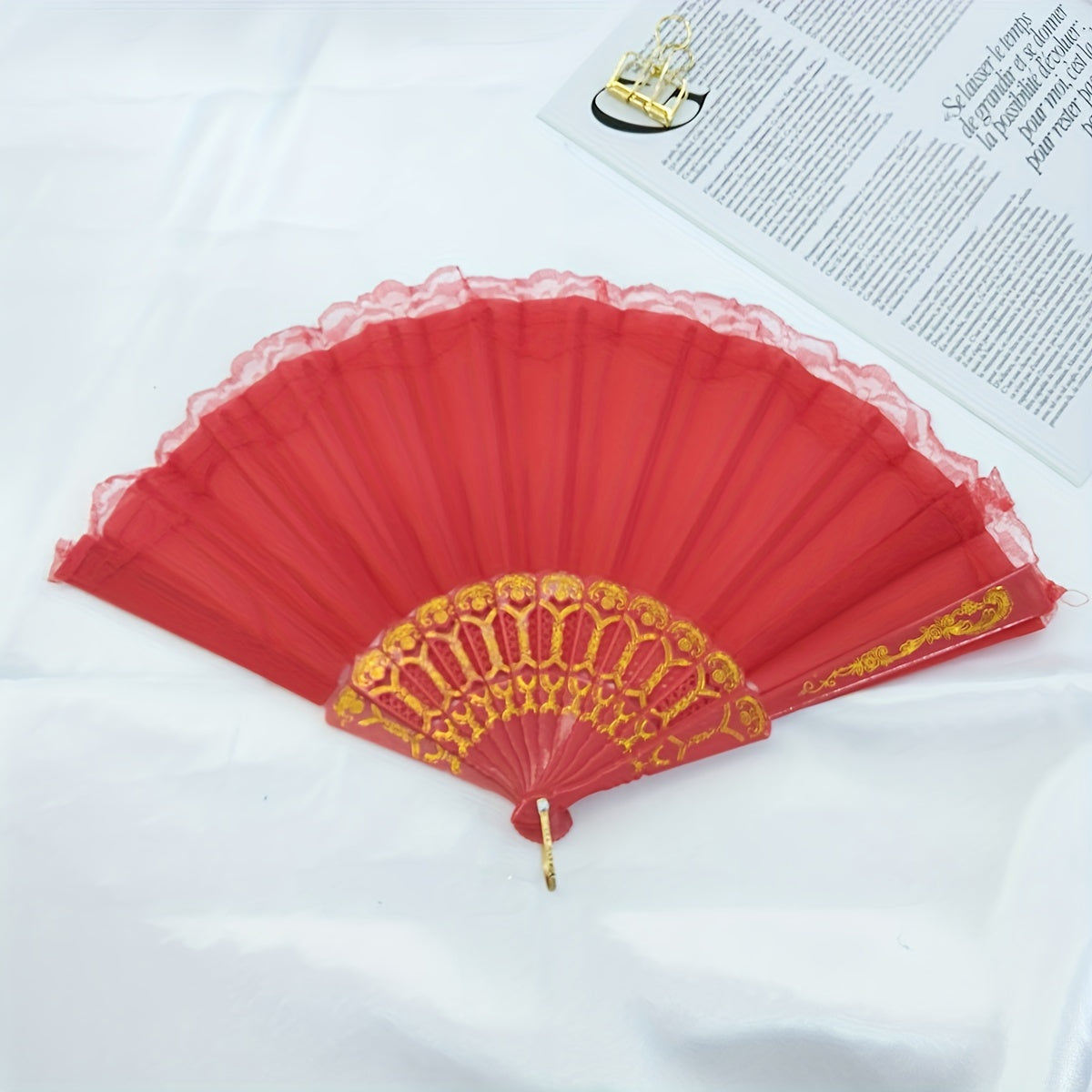 Retro Lace Folding Fan Dance Performance Fan Photo Props Ancient
