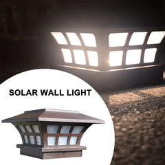 Solar Post Cap Lights Warm Light LED Lights Solar Waterproof Stairs Garden Light