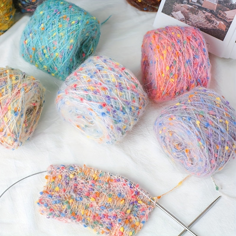 Soft Colorful Rainbow Pompons Yarn for Crocheting DIY Projects