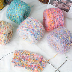 Soft Colorful Rainbow Pompons Yarn for Crocheting DIY Projects