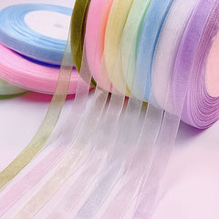 1 Roll Organza Ribbon DIY Sewing Crafts Bags Clothes 50 Yards