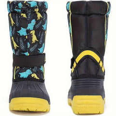 Girl's Knee High Cartoon Snow Boots Warm Plush Lining Non Slip Winter Shoes