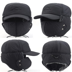 Trooper Hat Windproof Ear Protection Velvet Lined Warm Hat Winter Coldproof