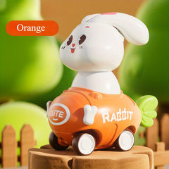 Durable Plastic Rabbit Toy Car Anti Fall Wear Resistant 5 Colors